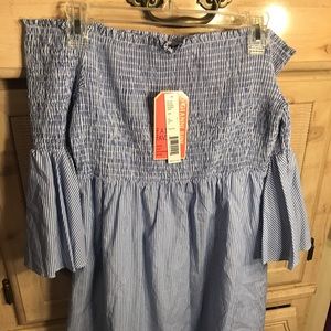 BNWT Gianni Bini Striped Baby Blue Dress sz Large